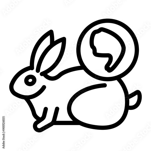 Rabbit Meat Vector Line Icon Design