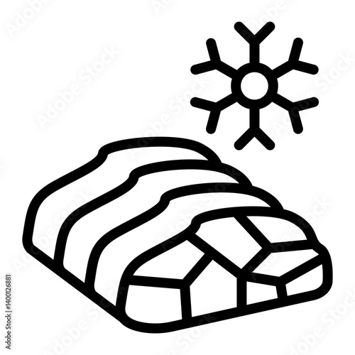 Venison Steak Vector Line Icon Design