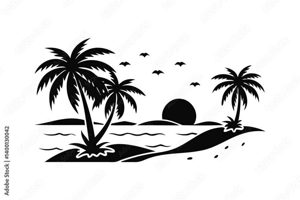 Fototapeta premium Beach silhouette