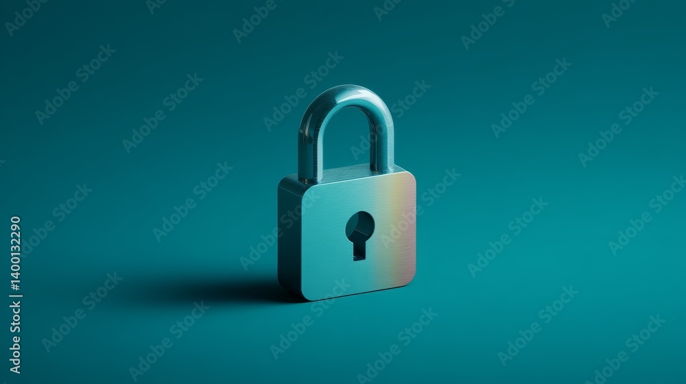 Enhanced security, detailed closeup of padlock on vibrant blue background symbolizing digital protection Enhanced security, detailed closeup of padlock on vibrant blue background symbolizing digital protection