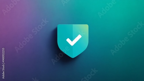 Wallpaper Mural Vibrant shield icon,  colorful symbol of protection and security on gradient background Torontodigital.ca