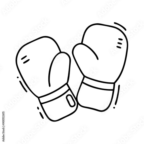 A Pair of Doodle Boxing Gloves Ready for a Fight Competition