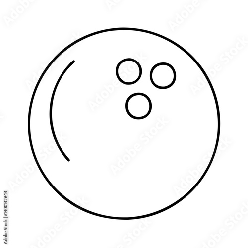 Simple Line Drawing of a Bowling Ball with Three Finger Holes