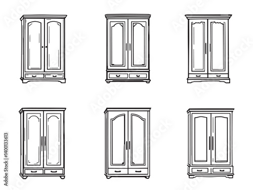 Minimalist Wardrobe Line Art Collection