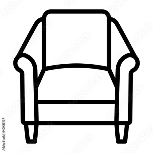 Armchair Vector Line Icon Design