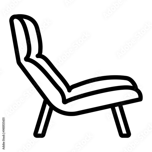 Lounge Chair Vector Line Icon Design