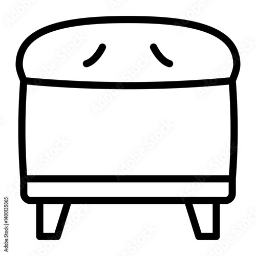Pouf Vector Line Icon Design