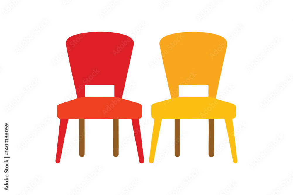 Fototapeta premium Chairs vector on white background