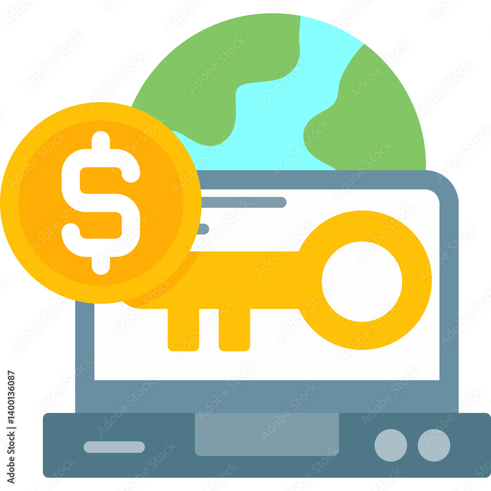 Money Lock Icon Vector Element Money Lock Icon Vector Element