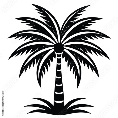 Palm tree silhouette vector