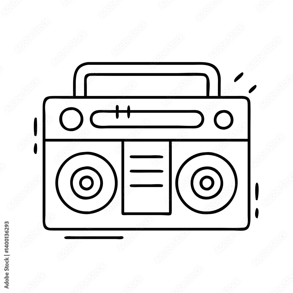 Retro Boombox Stereo Cassette Player Music Device 80s 90s Vintage Graphic Design Illustration Retro Boombox Stereo Cassette Player Music Device 80s 90s Vintage Graphic Design Illustration