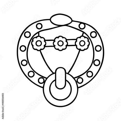 Ornate Decorative Door Knocker with Floral Design and Circular Frame