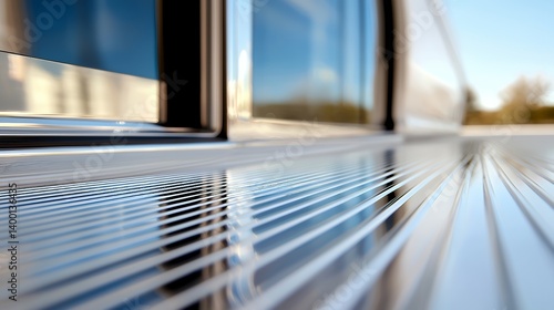 Modern architectural metal cladding detail