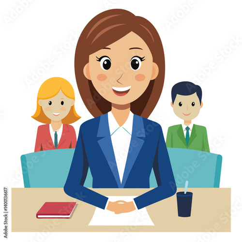 Female news anchor cartoon