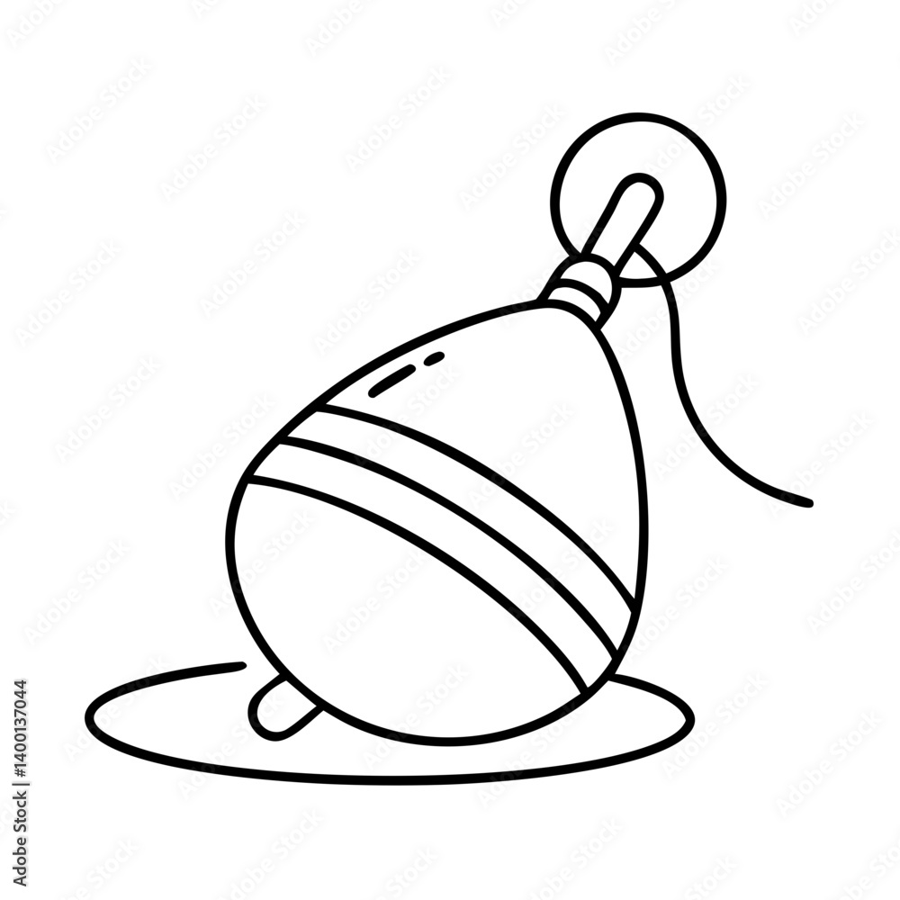 A Simple Line Drawing of a Spinning Top Toy Classic Childrens Game A Simple Line Drawing of a Spinning Top Toy Classic Childrens Game