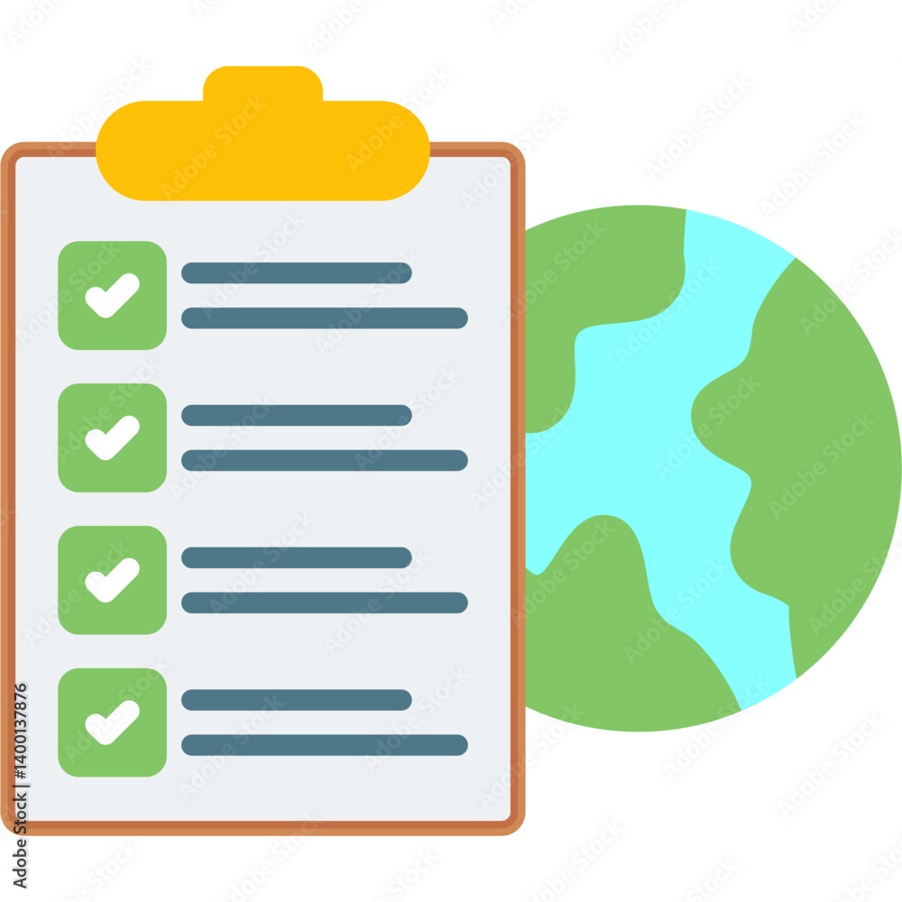 Fototapeta premium Global Task Icon Vector Element
