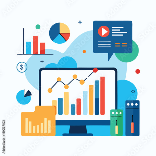 Creative infographic showing business analytics