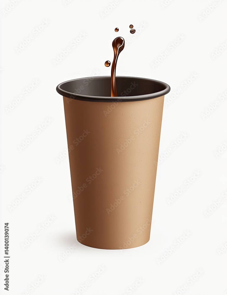 Disposable coffee cup with splash Disposable coffee cup with splash