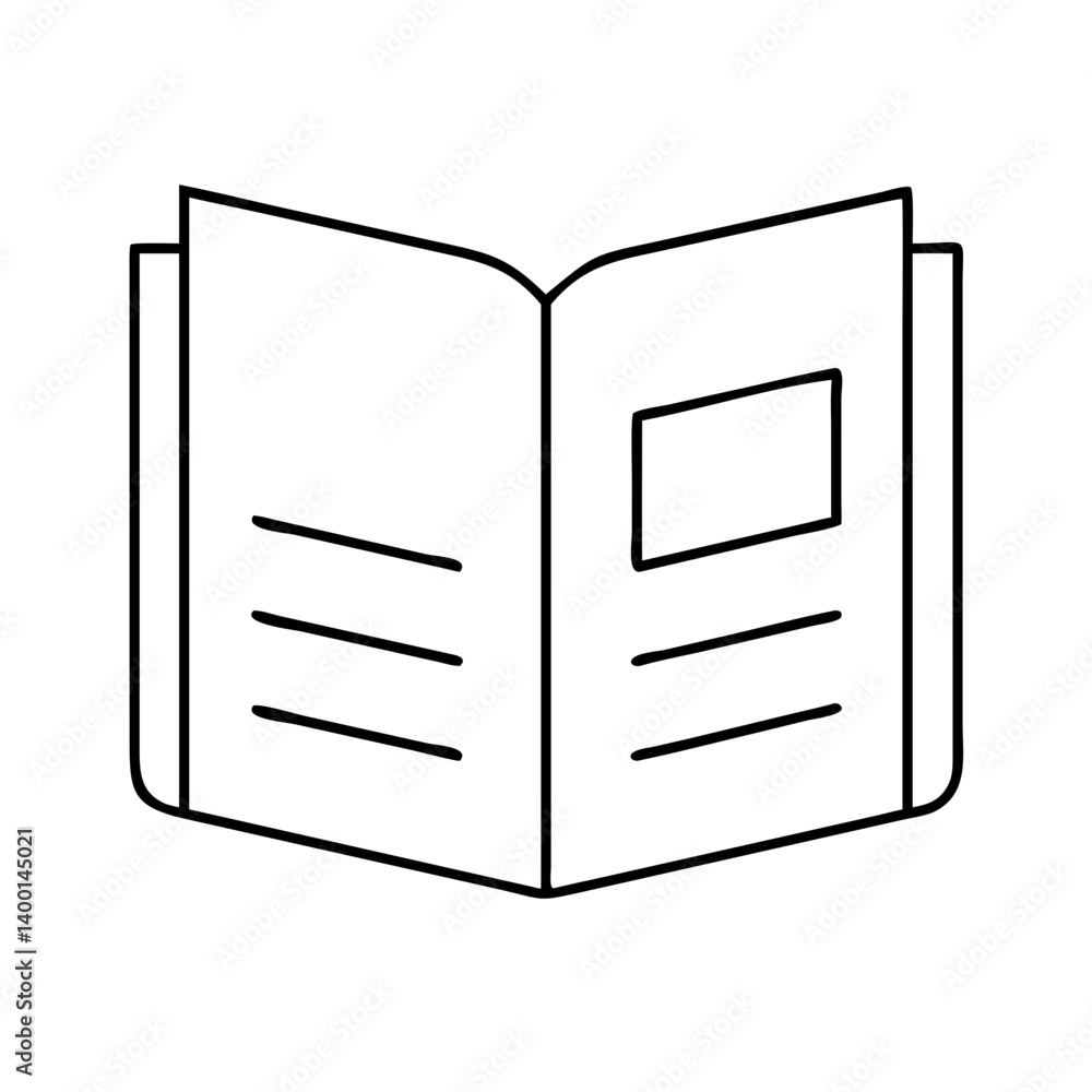 Open book icon simple line drawing illustration textbook learning knowledge education literature reading study pages Open book icon simple line drawing illustration textbook learning knowledge education literature reading study pages