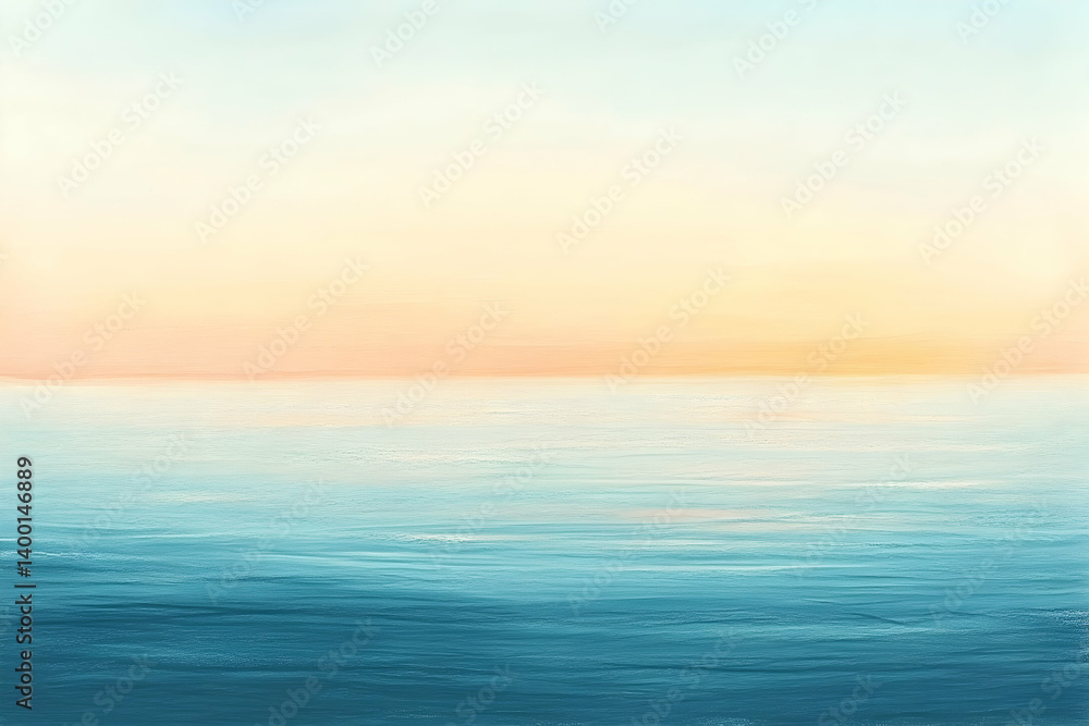 A tranquil seascape at sunrise, showcasing soft pastel hues. A tranquil seascape at sunrise, showcasing soft pastel hues.