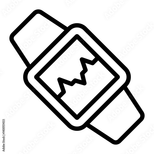 Fitness Watch Vector Line Icon Design