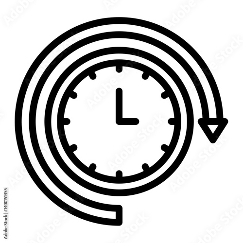 Clockwise Vector Line Icon Design