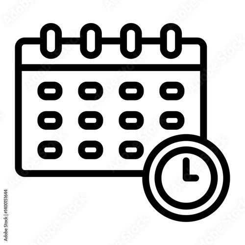 Deadline Vector Line Icon Design