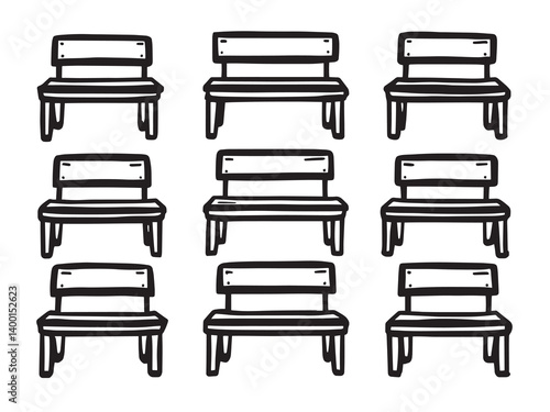 Sideboard Line Art on White Background