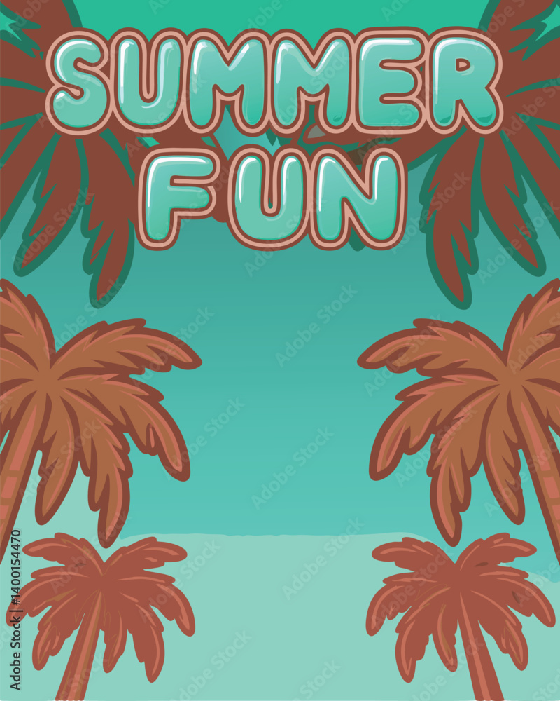 Naklejka premium Retro Summer Poster Vector Illustration Design with Vibrant Colors