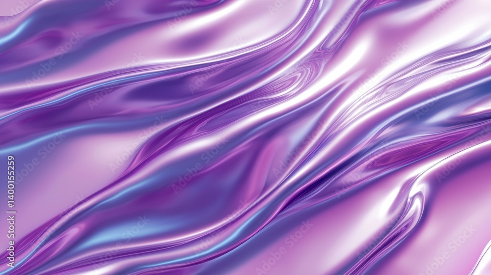 Fototapeta premium Smooth flowing purple and silver abstract texture design.