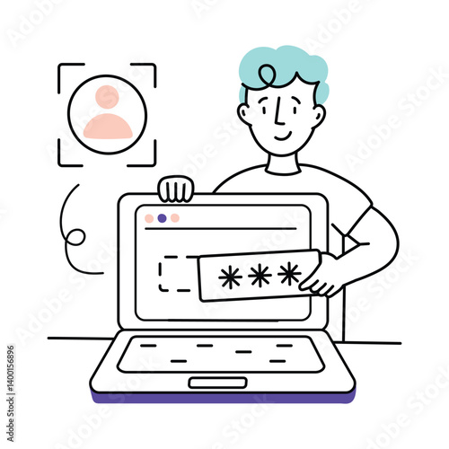 PIN Authentication vector colored minimal illustration. EPS 10 file