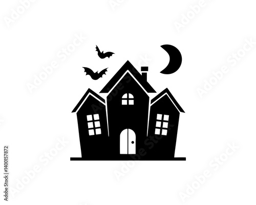 creative details Haunted House Icon Vector Illustration