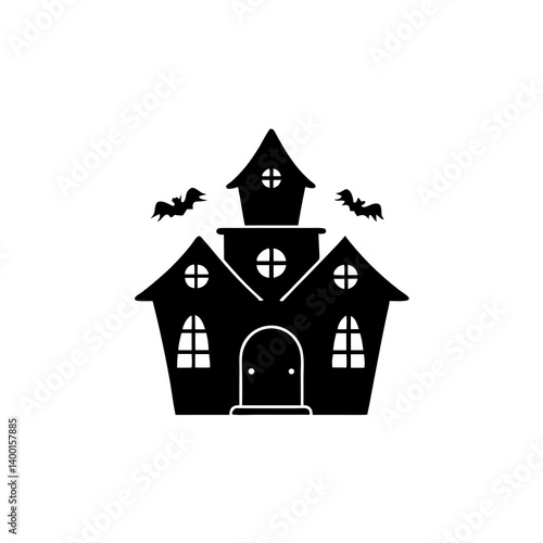 creative details Haunted House Icon Vector Illustration