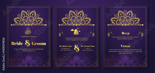 Elegant Muslim Wedding Invitation Template – Traditional & Customizable