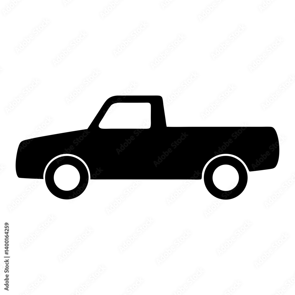 Simple flat style pickup truck side view vehicle vector illustration Simple flat style pickup truck side view vehicle vector illustration