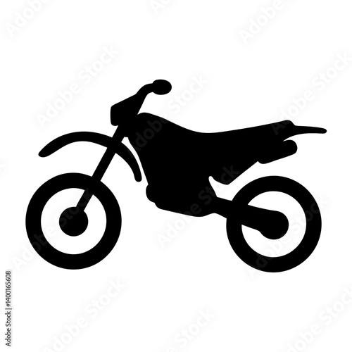 Silhouette of a dirt bike or motocross cycle, ready for a race