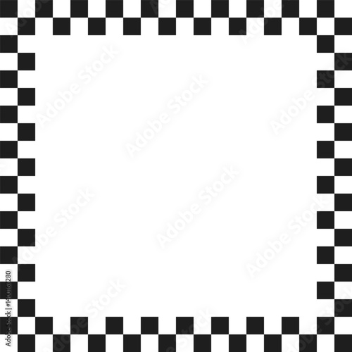 Square checkerboard frame vector illustration. Photo or picture template.
