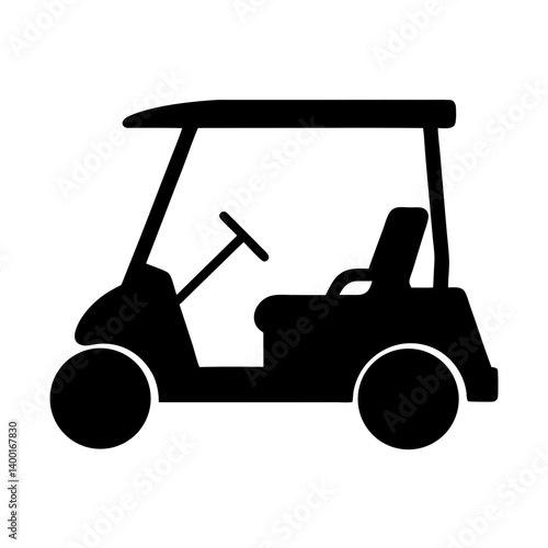 Silhouette of a compact golf cart ready for a fun day on the course