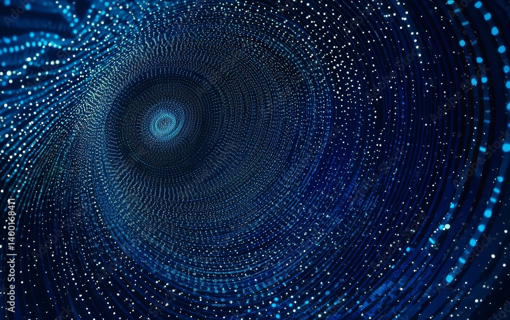 Abstract technology futuristic concept featuring a circle dot pattern on a blue digital background, symbolizing big data, blockchain innovation, and digital networks Abstract technology futuristic concept featuring a circle dot pattern on a blue digital background, symbolizing big data, blockchain innovation, and digital networks