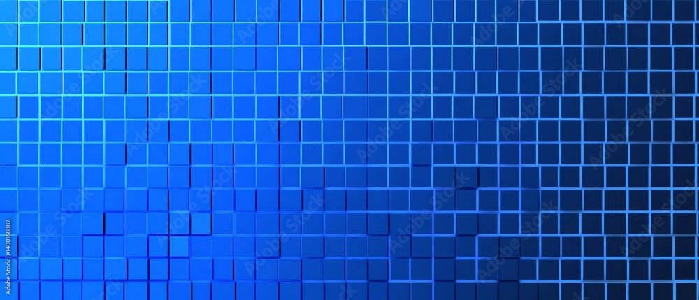 Blue pixel grid with a mix of bright and dark squares, creating a dynamic and sophisticated digital design for futuristic technology concepts Blue pixel grid with a mix of bright and dark squares, creating a dynamic and sophisticated digital design for futuristic technology concepts