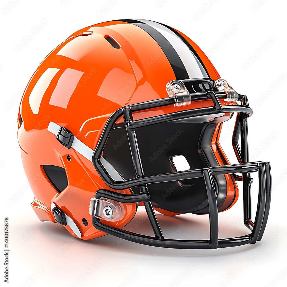 Fototapeta premium Orange and Black American Football Helmet