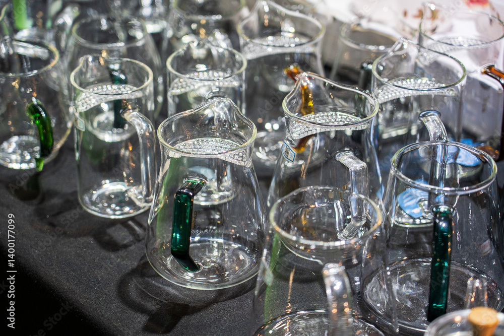 Elegant Glass Pitchers Arrangement