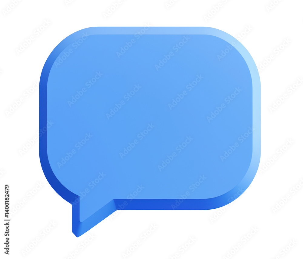 Blue speech bubble icon with design, isolated on transparency background Blue speech bubble icon with design, isolated on transparency background