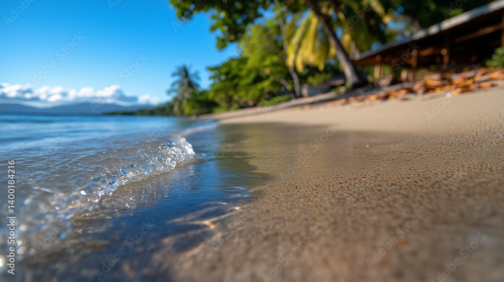 A beach with a body of water in the background