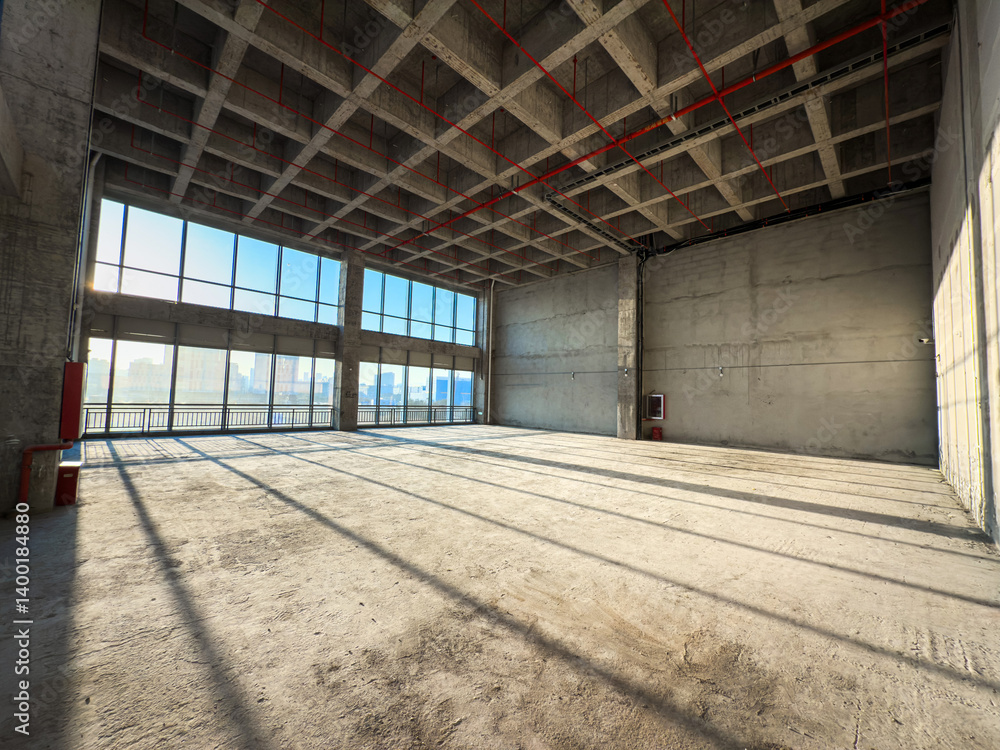 Expansive Industrial Space Bathed in Light