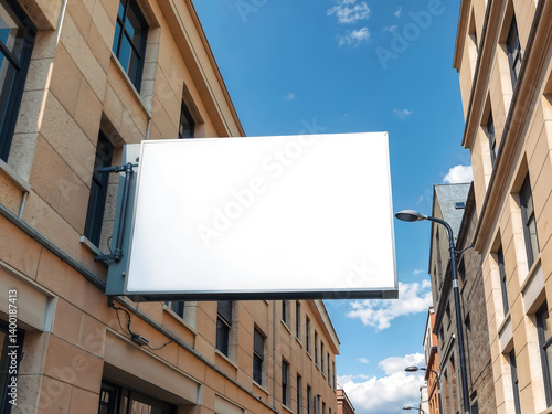Obraz na płótnie Blank billboard on city street with perspective view, great for urban advertisement mockups. Generative AI w salonie