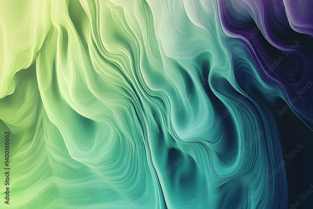 Fototapeta premium A mesmerizing abstract display of flowing, vibrant teal and green hues.