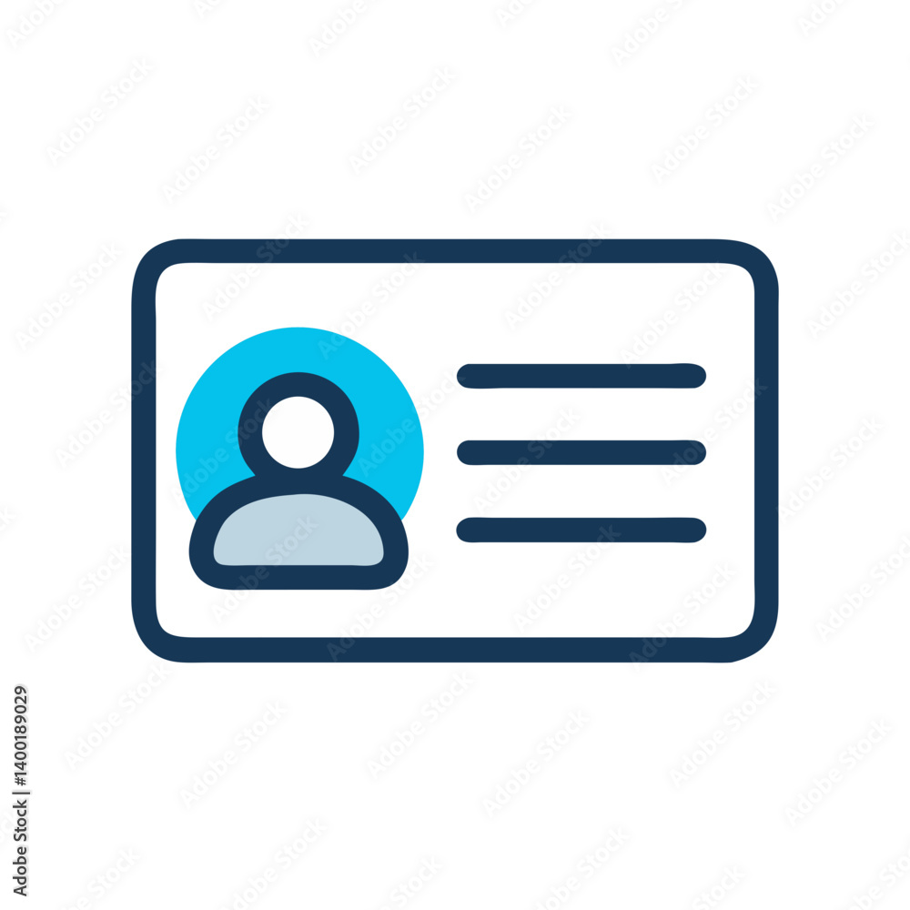 Contact ID Card with Profile Icon Representing Personal Information and Contact Details Contact ID Card with Profile Icon Representing Personal Information and Contact Details
