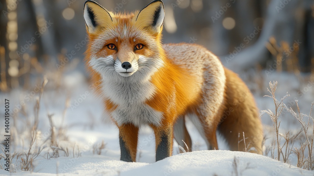 Majestic Red Fox in Winter Wonderland Majestic Red Fox in Winter Wonderland