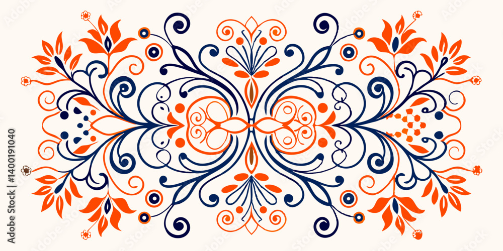Abstract floral design showcases a seamless vector pattern with vintage elegance and ornate baroque swirls vector illustration Abstract floral design showcases a seamless vector pattern with vintage elegance and ornate baroque swirls vector illustration